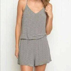 Brandy Melville Shorts Romper One Size Striped Sleeveless Pull On